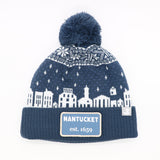 Main Street: Nantucket Winter Hat (Navy with White)