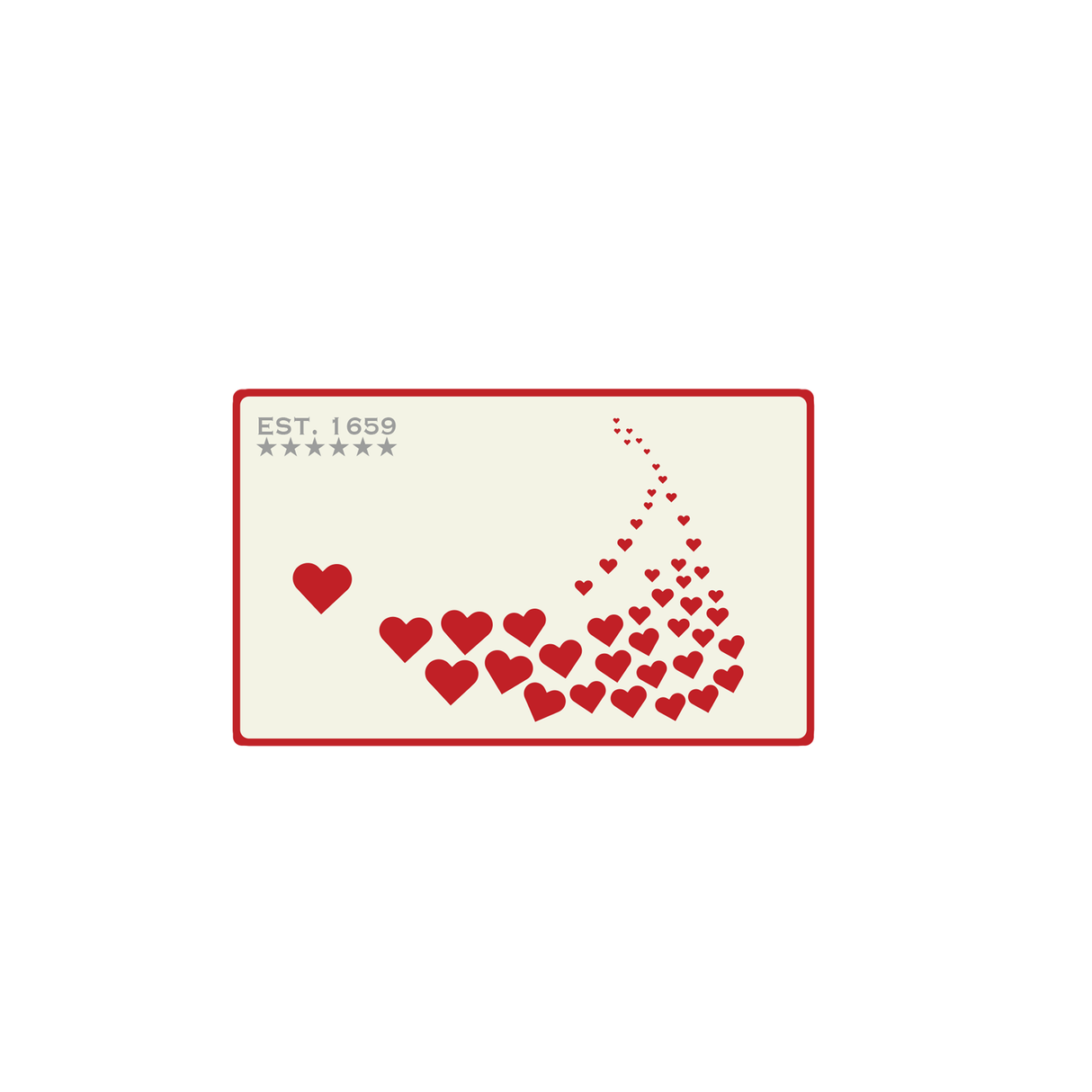 Nantucket Hearts Velcro Patch (White)