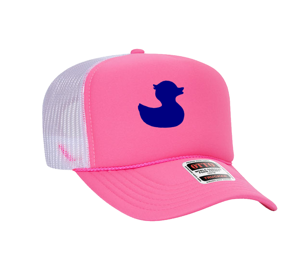 TownPool Navy Duck on Trucker Hat (Pink, White)