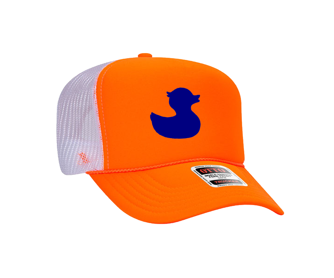 Townpool Navy Duck Trucker Hat (Orange, White)