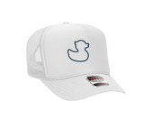Townpool Navy Duck Outline Trucker Hat (White, White)