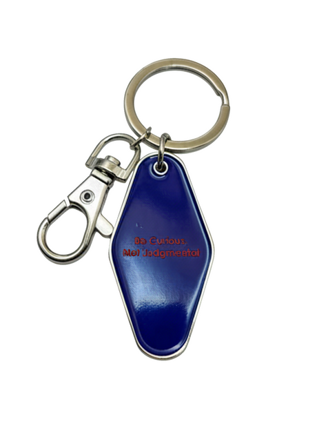 Navy - Be Curious, Not Judgmental Keychain (Orange)