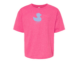 Youth TownPool Duck Short Sleeve Tee Shirt (Pink,Blue)