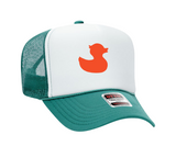 Children's Townpool Orange Duck Trucker Hat (White/Teal)