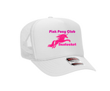 Pink Pony Club Nantucket on Trucker Hat (White, White)