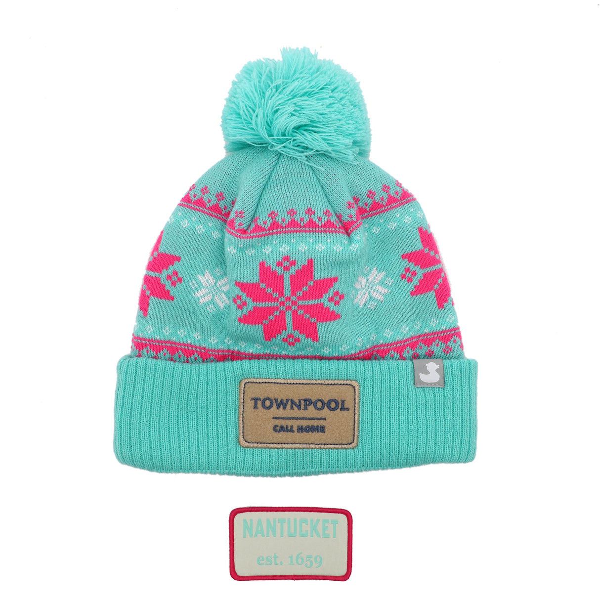 Pacific: Nantucket Winter Hat (Sea Foam Green with Stripes)