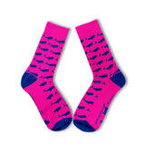 Whale Socks in Neon Pink