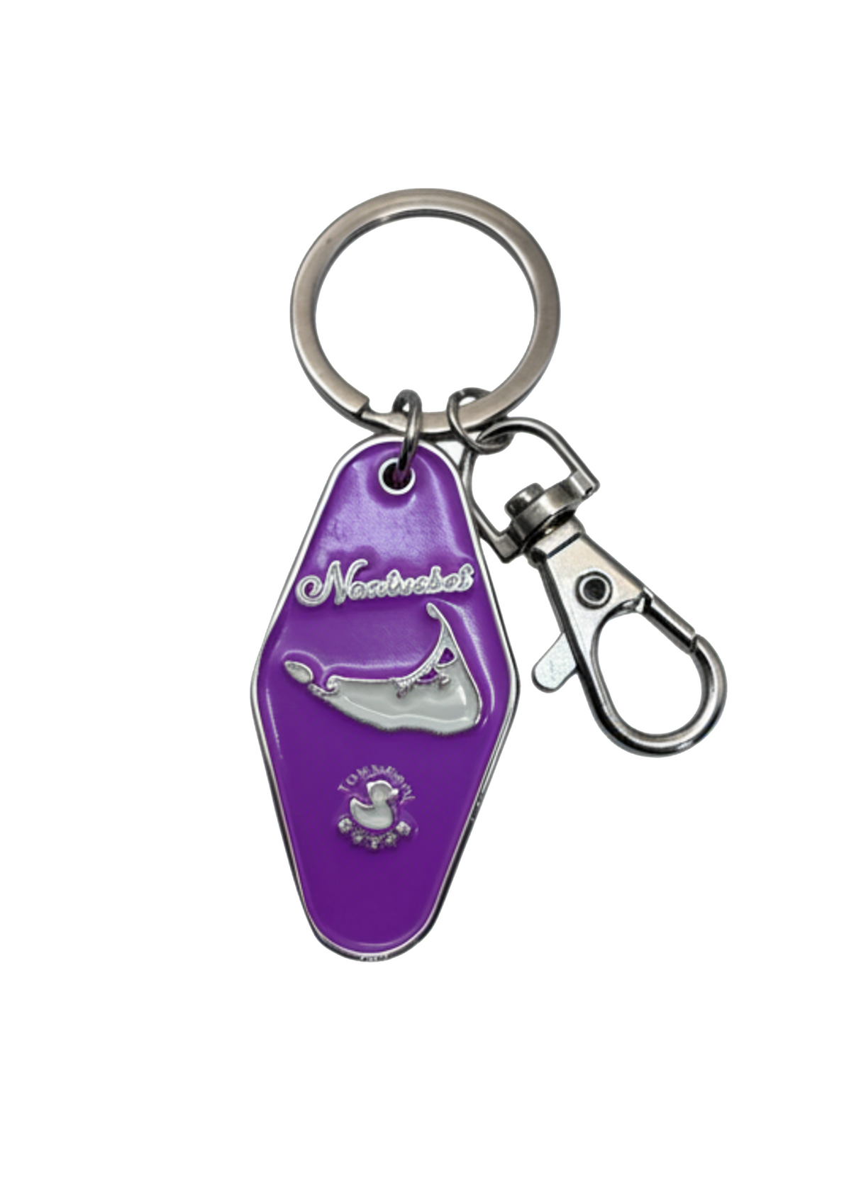 Pink Never Give Up Keychain (Metal)