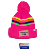 Sconset: Nantucket Winter Hat (Neon Pink with Stripes)