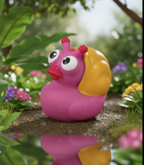 Snail Rubber Duck (Pink)