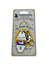 White - Rise you must - Striped Keychain (Metal)