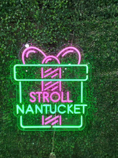 Nantucket Stroll Christmas Present Neon Sign
