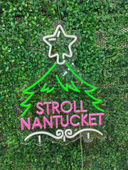 Nantucket Stroll Christmas Tree Neon Sign