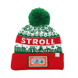 Stroll Red: Nantucket Stroll Winter Hat (Red with White)