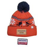 Surf to Ski: Nantucket Red Winter Hat (Nantucket Red with White)