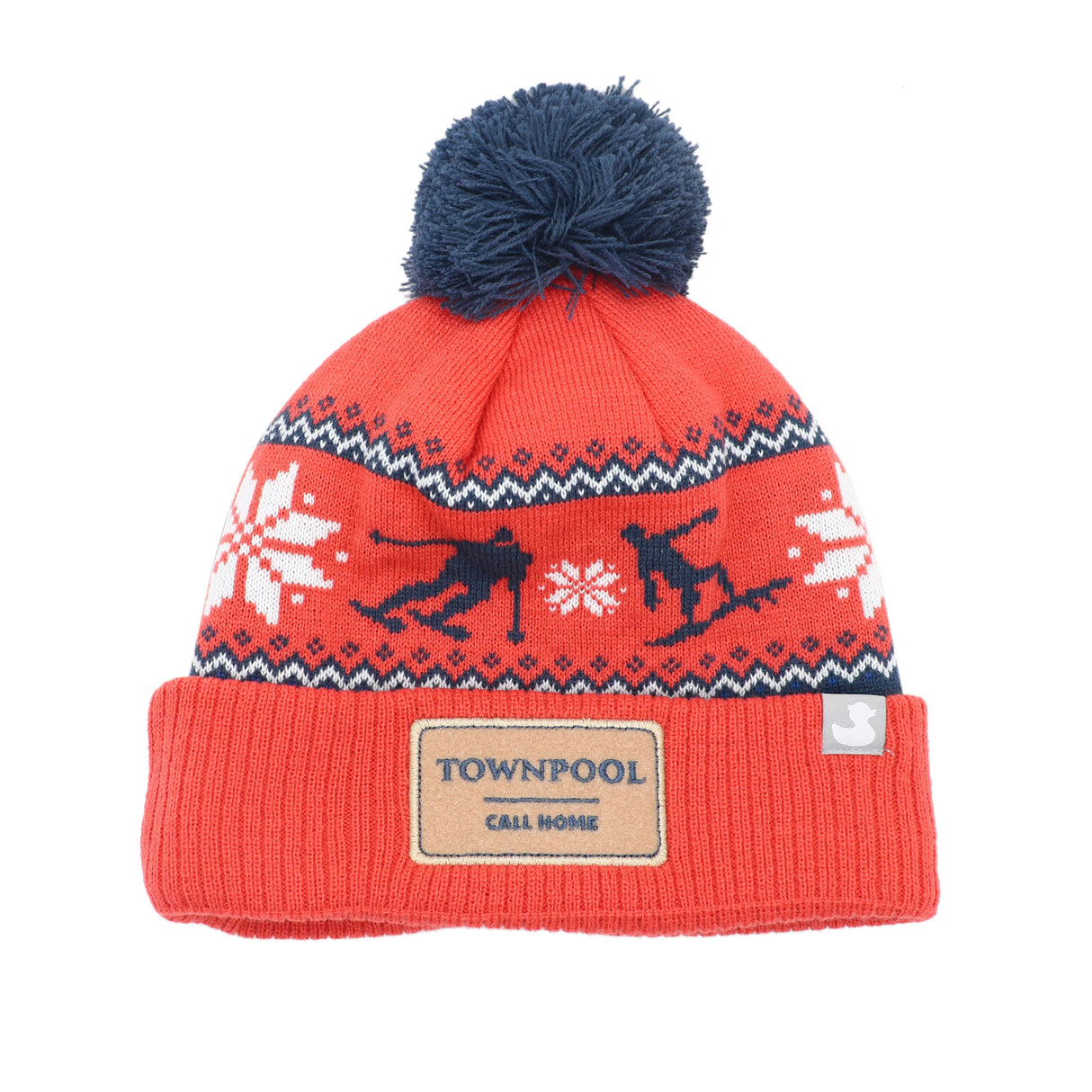 Surf to Ski: Nantucket Red Winter Hat (Nantucket Red with White)