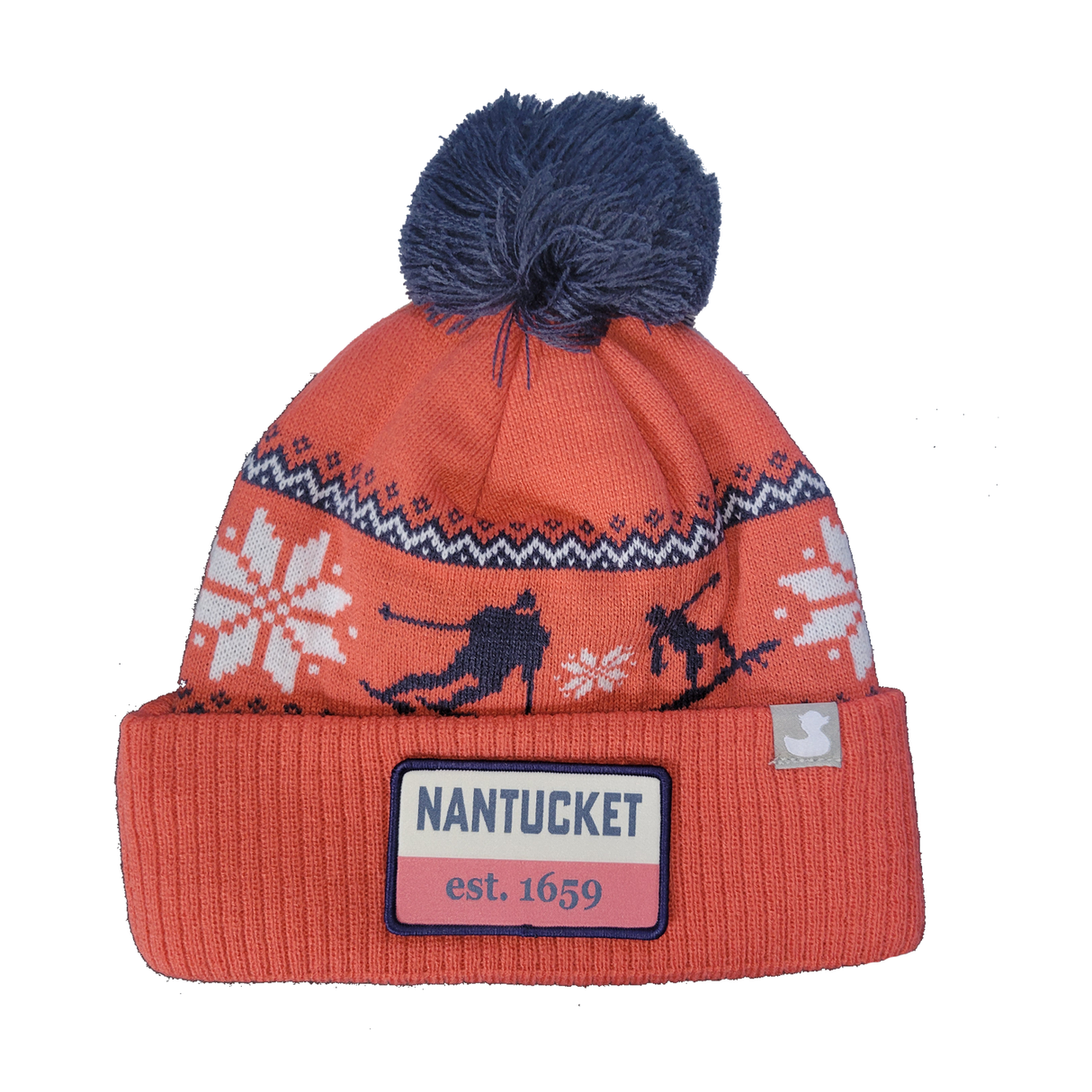 Surf to Ski: Nantucket Red Winter Hat (Nantucket Red with White)