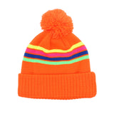 Tom Nevers: Nantucket Winter Hat (Neon Orange with Stripes)