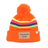 Tom Nevers: Nantucket Winter Hat (Neon Orange with Stripes)
