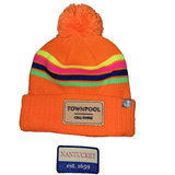 Tom Nevers: Nantucket Winter Hat (Neon Orange with Stripes)
