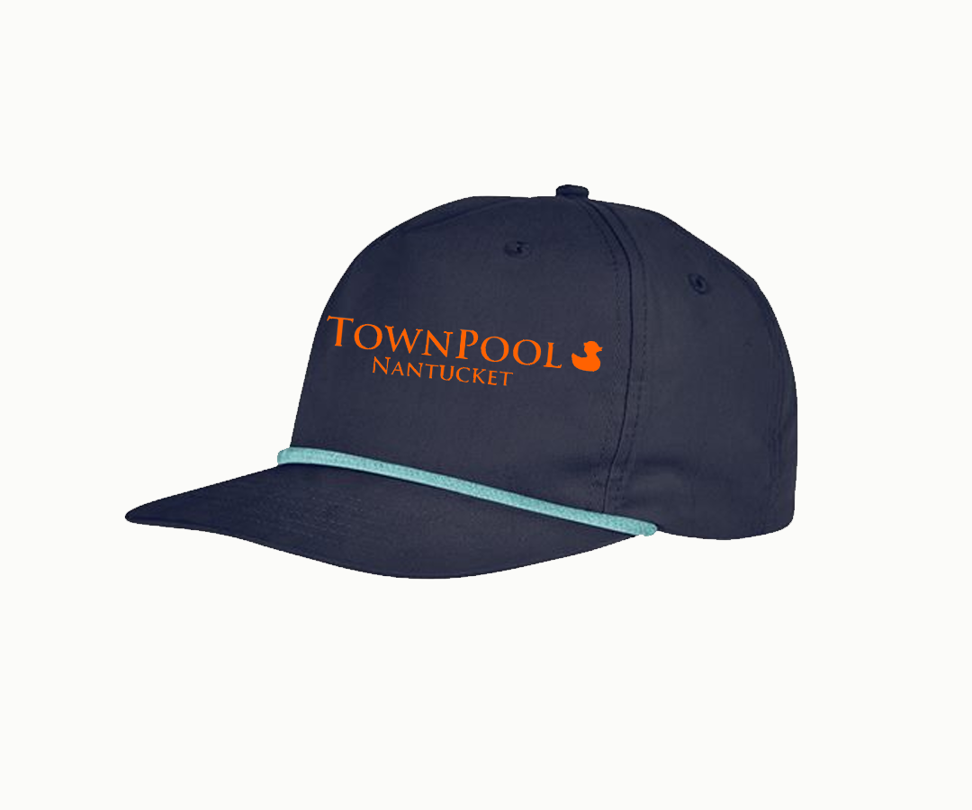 TownPool  "The Charlie" Hat with Rope (Navy/Orange/ Mint Rope)