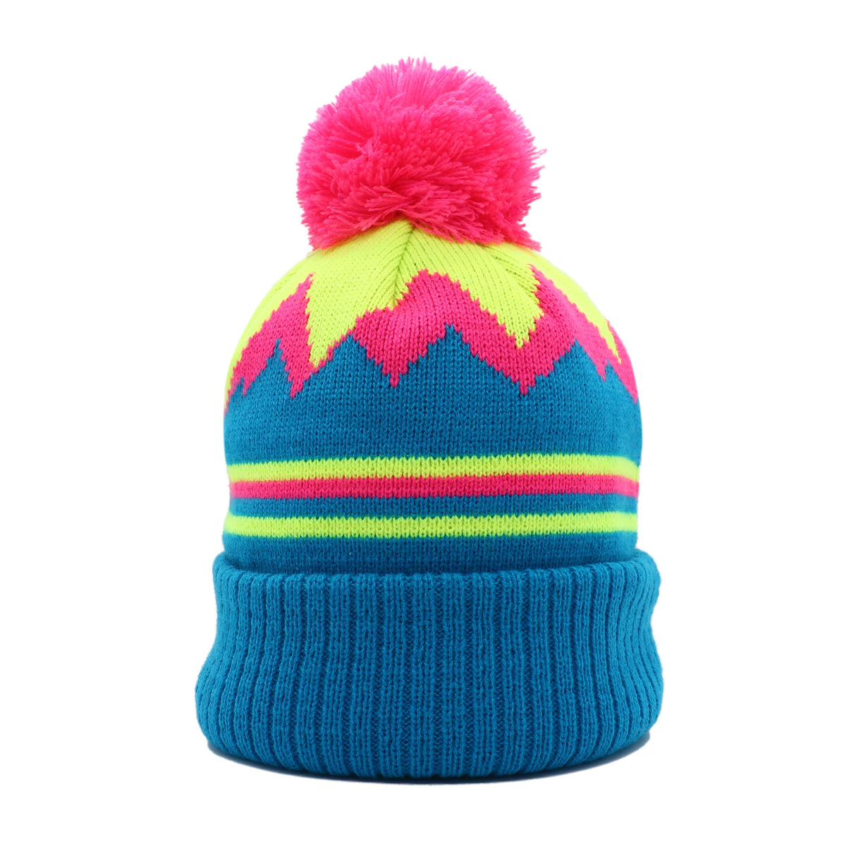 Vail: Nantucket Winter Hat (Neon Blue with Stripes)