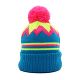 Vail: Nantucket Winter Hat (Neon Blue with Stripes)