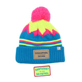 Vail: Nantucket Winter Hat (Neon Blue with Stripes)