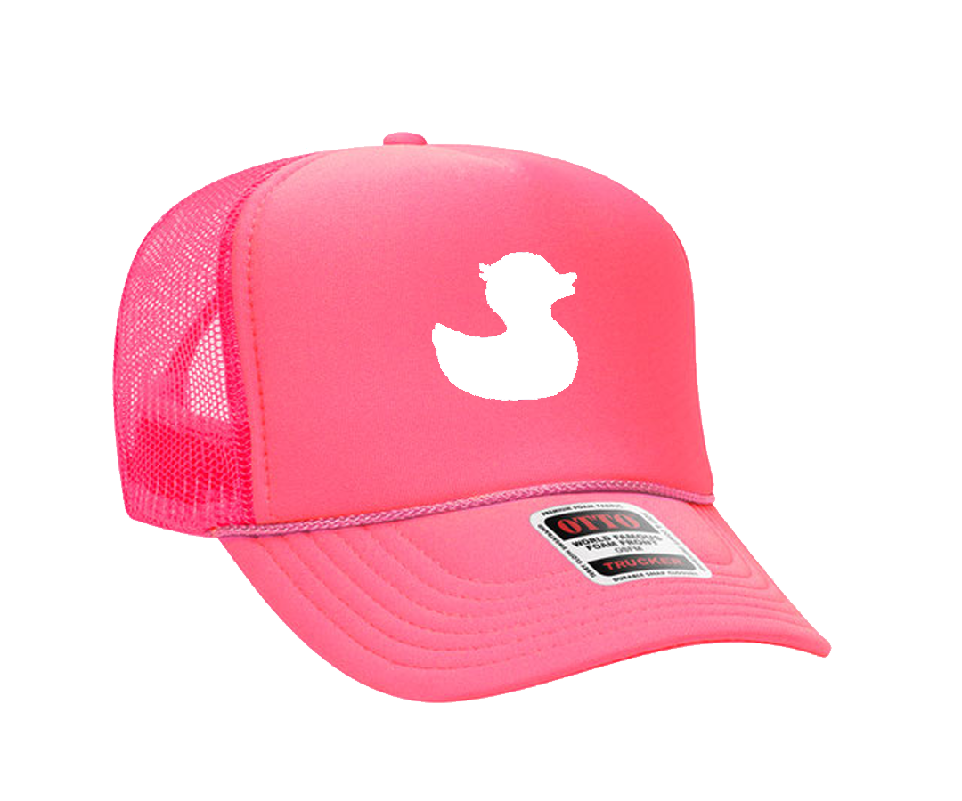 TownPool White Duck on Trucker Hat (Pink, Pink)