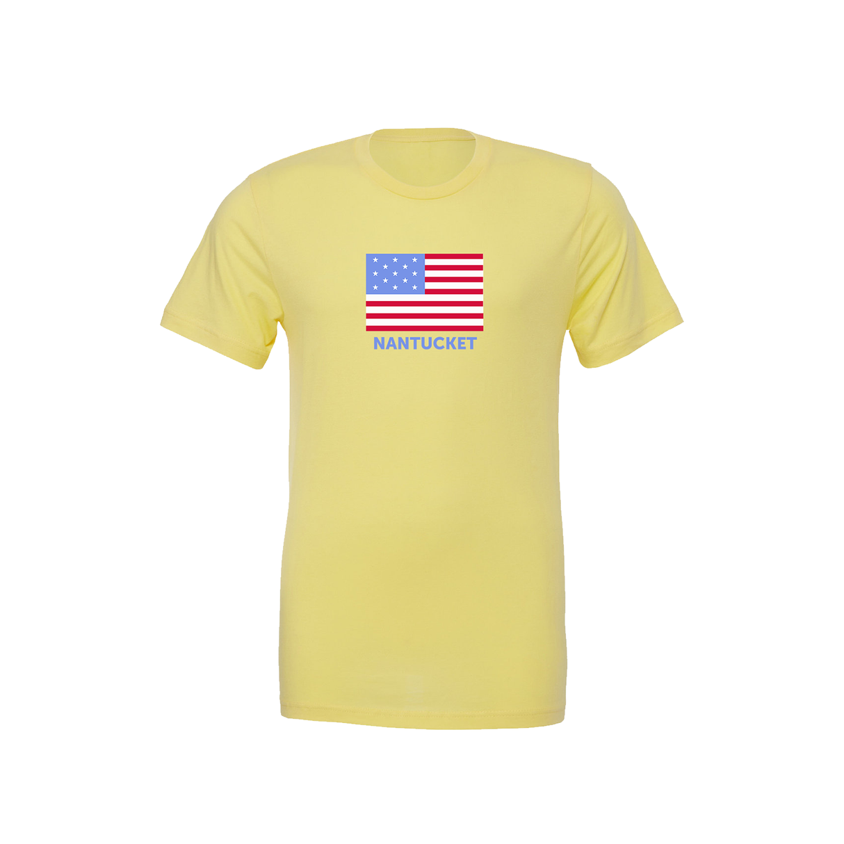 USA Flag Short Sleeve Tee Shirt (Yellow, USA)