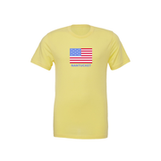 USA Flag Short Sleeve Tee Shirt (Yellow, USA)