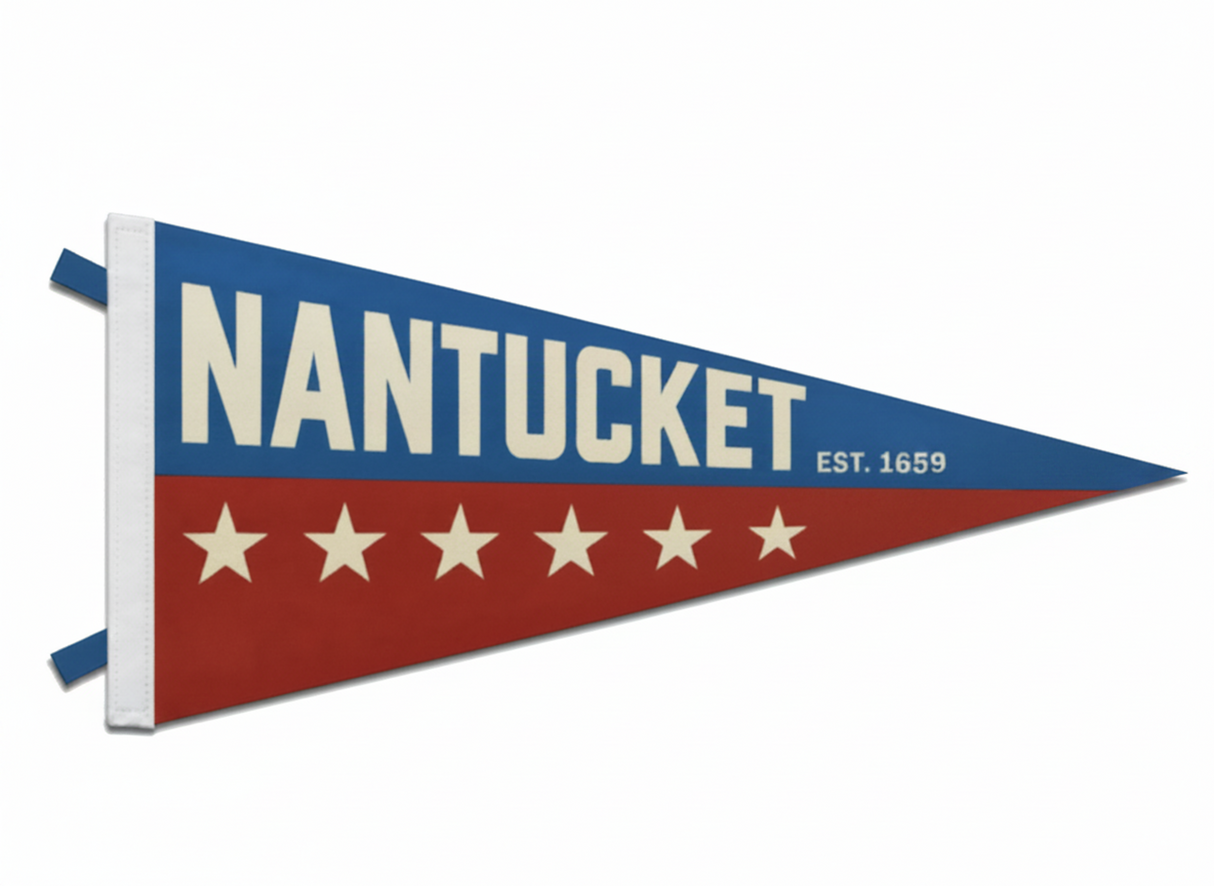 Nantucket Campaign Pennant (White, Maggie Blue, Red)