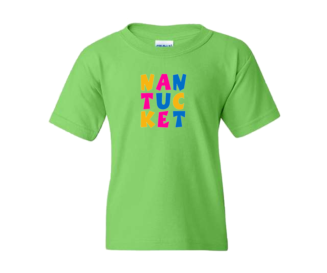 Children's Nantucket Stacked Lime Tee Shirt