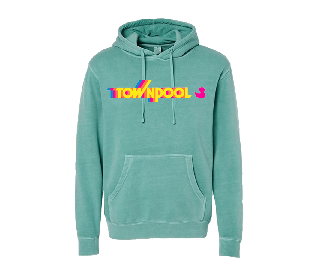 Townpool Retro Lite Green Hoodie Sweatshirt (Green, Yellow)