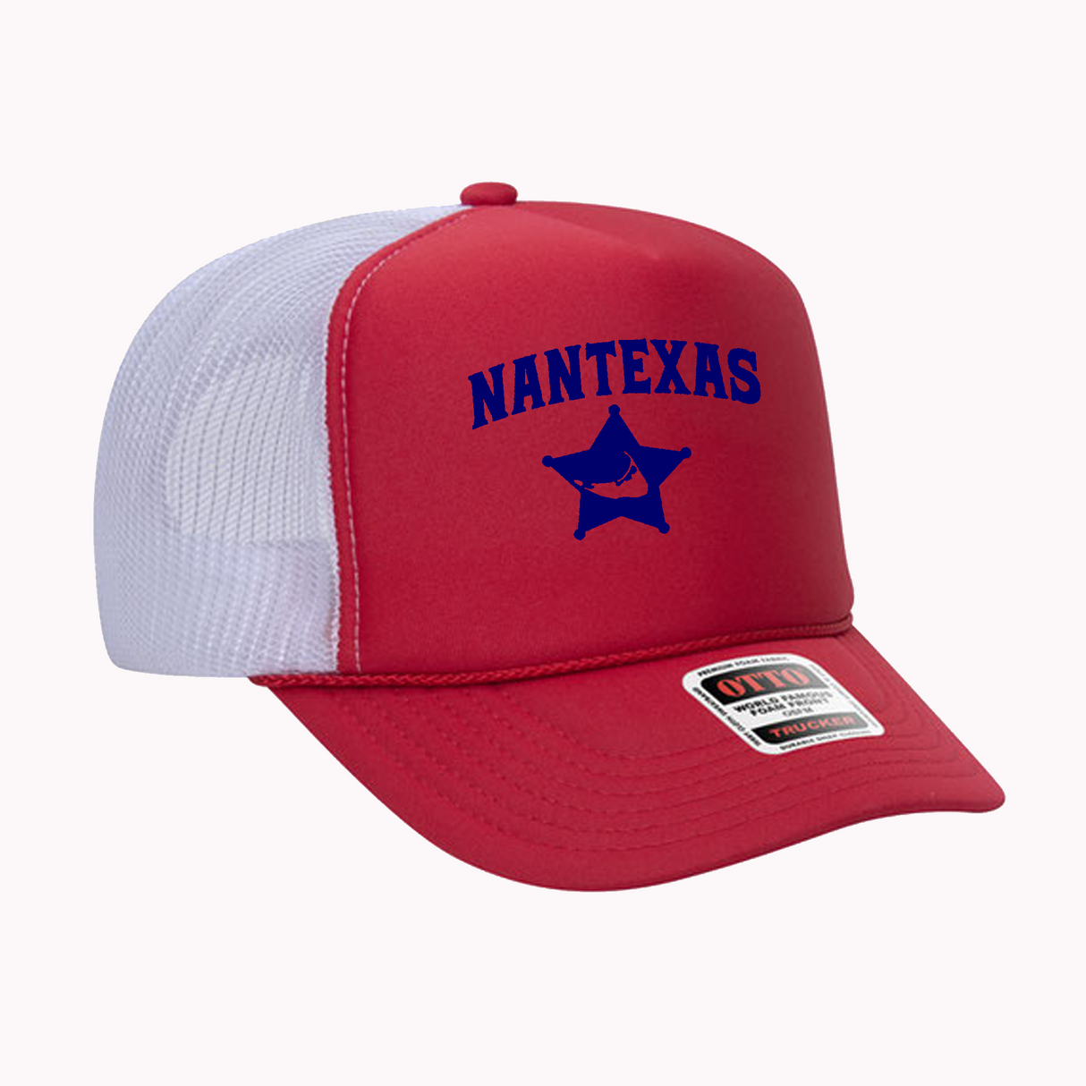 Nantexas  Red Trucker Hat (Red, Navy)