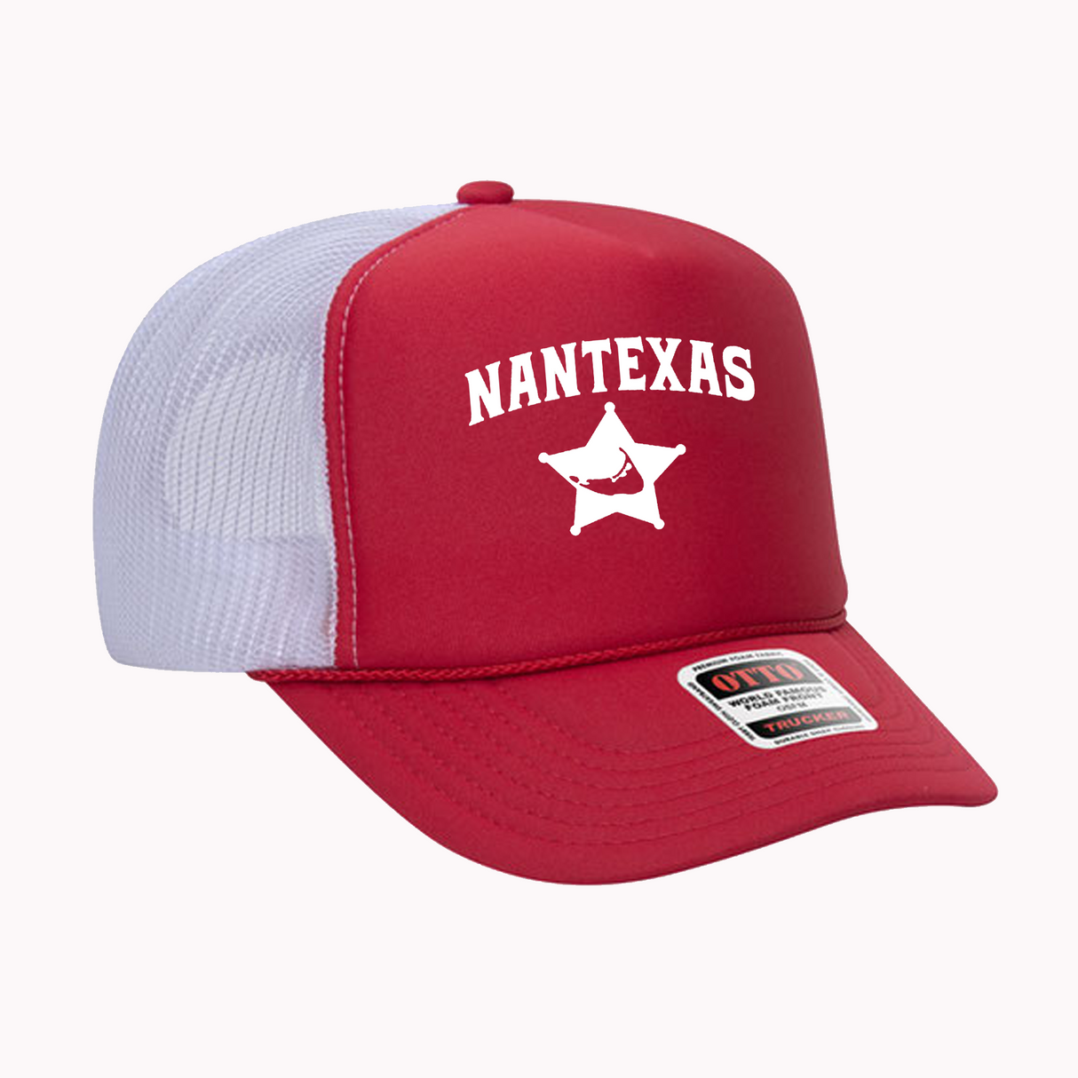Nantexas  Red Trucker Hat (Red, White)