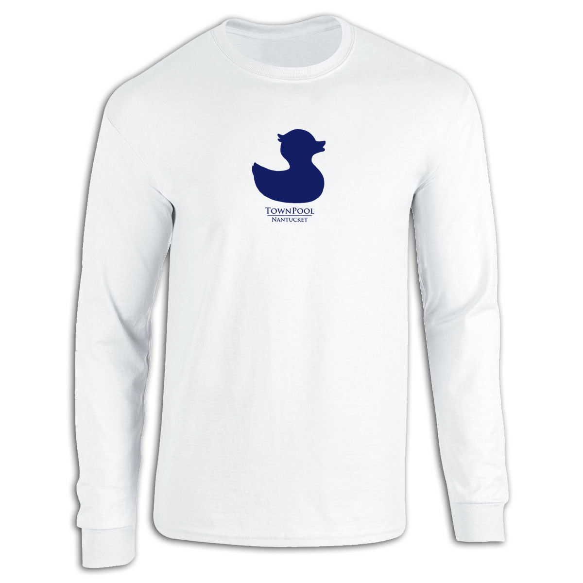 White Long Sleeve Duck Tee Shirt