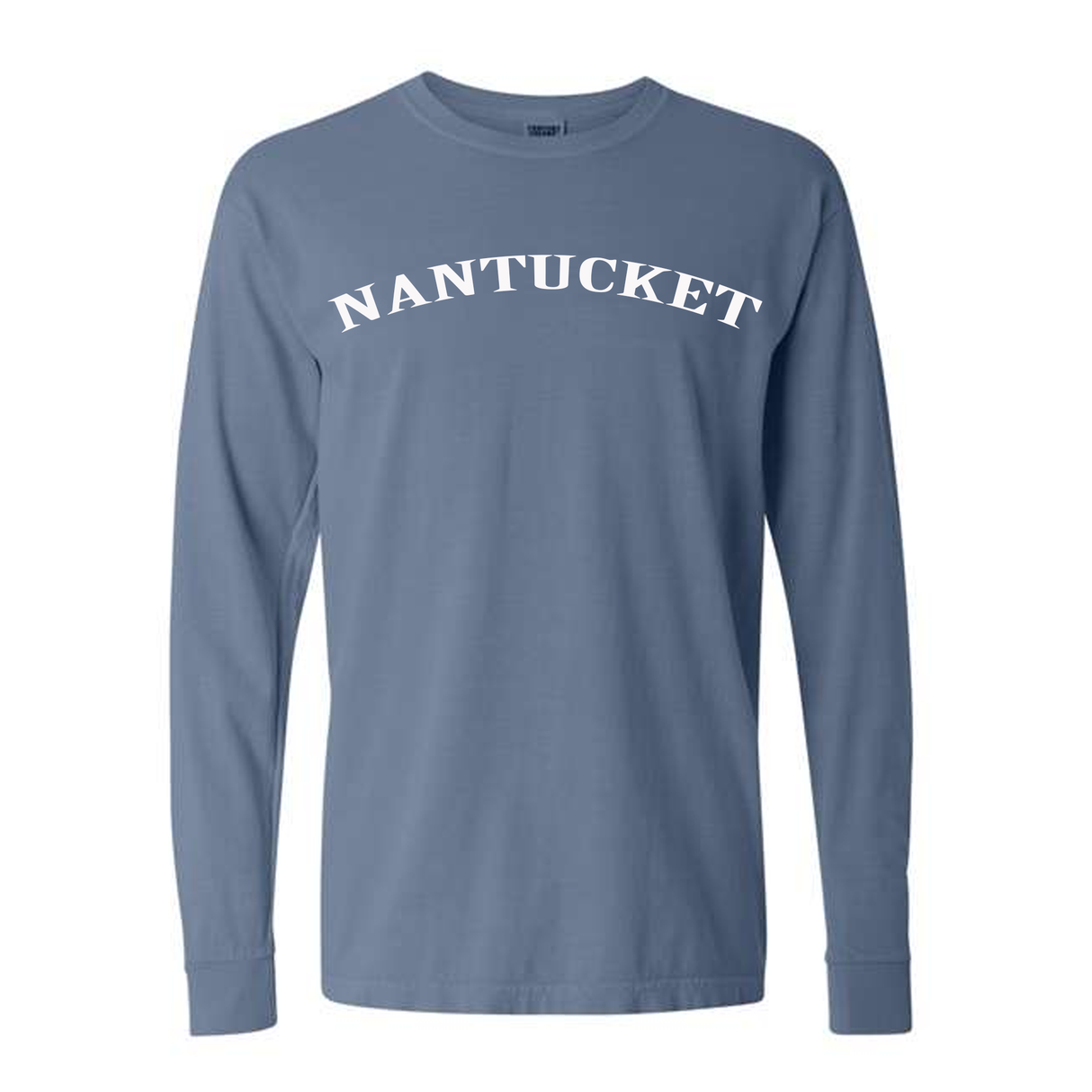 Nantucket Jean Blue Long Sleeve Tee Shirt White Logo