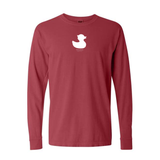 Nantucket Red Long Sleeve Duck Tee Shirt White Logo