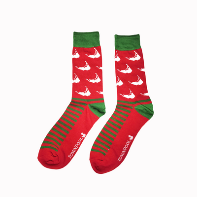 Red & Green Striped Nantucket Socks