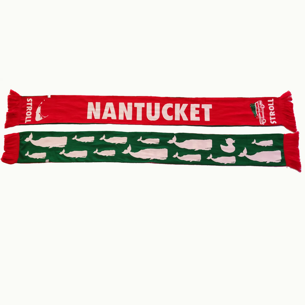 Whale Nantucket Stroll Winter Scarf (Hunter, Red)